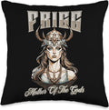 Nordic Vikings Legends Old Norse Mythology Gods Frigg Nordic Scandinavian Legends Old Norse Mythology Gods Throw Pillow, 16x16, Multicolor