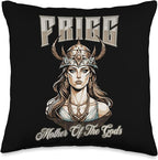 Nordic Vikings Legends Old Norse Mythology Gods Frigg Nordic Scandinavian Legends Old Norse Mythology Gods Throw Pillow, 16x16, Multicolor