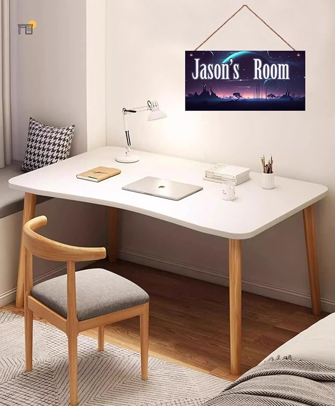 Personalized Sign Science Fiction Themed For Kids Room Starry Sky Nursery Door Art Decor For Little Man Cave,Custom Name Wall Decor Decorative Plate for Boys Bedroom Girls Room