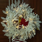 LED Mini Lights with Timer Christmas Lights 18ft 50 LED 8 Modes Battery Operated String Lights White Wire for Indoor Outdoor Wreath Wedding Party Garden Home Decor, Waterproof, Warm White