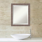 Amanti Art Brown Bathroom Mirror for Over Sink, 23x19 Noble Mocha Rectangle Vanity Mirror, Small Casual Frame, Hangs Horizonally and Vertically, Bathroom Wall Decor, Beveled Edge