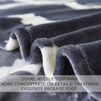 Gray Pattern King Size Blanket,90x108 Inches Microfiber Soft Cozy Fluffy Warm Hand Made Throw Blankets for King Calking Bed,Couch, Sofa, Chair, Camping, Picnic,Grey and White