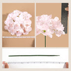 Auihiay 64pcs Hydrangea Artificial Flowers, Silk Hydrangea Heads with Stems, Pink Hydrangea Flowers for DIY Wedding Centerpiece Baby Shower Home Party Decor (Pink)