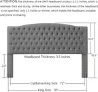 24KF Upholstered Tufted Button Linen Fabric Headboard,Comfortable Fashional Headboard King/CA King Size,Granite