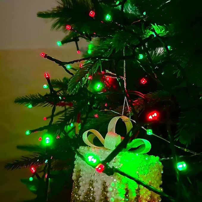 Connectable 240LED 88Ft 13Modes Christmas String Lights Indoor Outdoor | Extendable Green Wire Red & Green Christmas Tree Lights with Timer | Twinkle Fairy Light Plug in for Xmas Tree(Red & Green)