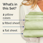 Twin XL 4 Piece Sheet Set - Comfy Breathable & Cooling - Ultra Soft Hotel Luxury Bedding Set w/ 8-16 Inch Deep Pockets - 1 Flat & 1 Fitted Sheet & 2 Pillowcases - Wrinkle Free & Easy Care - Light Sage