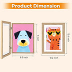 8 Pack Kids Artwork Frames Changeable 8.5 x 11 Inch Children Art Projects Kids Art Frames Front Opening Picture Display Frame, Wood