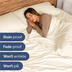 Full Size 4 Piece Sheet Set - Comfy Breathable & Cooling Bed Sheets Set - Hotel Luxury Bedding for Women, Men, Kids, Teens, Boys & Girls - Deep Pockets, Ultra-Soft, Wrinkle Free - Oeko-Tex - Off White