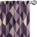 Ambesonne Geometric Window Curtains, Abstract Triangles with Dark and Pale Color Shades, Lightweight Decor 2-Panel Set with Rod Pocket, Pair of - 28" x 84", Dark Purple