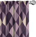Ambesonne Geometric Window Curtains, Abstract Triangles with Dark and Pale Color Shades, Lightweight Decor 2-Panel Set with Rod Pocket, Pair of - 28" x 95", Dark Purple