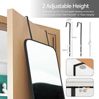 47x14 Mirror Rectangle Full Body Length Door Hanging Wall Mounted Metal Frame Dressing Make-up Mirrors for Entryway Bedroom Bathroom Living Room 47 14 inch Black