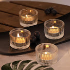 Tealight Candle Holder Set of 12, Clear Small Votive Candle Holders for Table Centerpiece, Glass Tea Light Candles Holder for Party&Home, Wedding Decor(2''Dia*1.4''H)