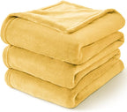 BEDELITE Fleece Blanket Cream Yellow Throw Blankets for Couch & Bed, Luxury Plush Cozy Fuzzy Blanket 50" x 60", Super Soft Warm Lightweight Throw Blanket for Travel Camping