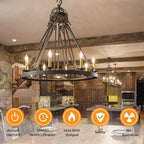TOBUSA Dimmable E12 Candelabra LED Bulbs 60 Watt Incandescent Equivalent, 2700K Warm White, Clear LED Chandelier Light Bulbs 6W, 600lm, CA11 Vintage Ceiling Fan Light Bulbs with Flame Tip, 6-Pack