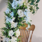 Artificial Flowers Silk Hydrangea Heads with Stems Fake Flowers for Wedding Home Party Shop Baby Shower Decor (White)