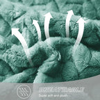 Exclusivo Mezcla Fleece King Size Blanket for Bed, 90x104 Inches Soft Cozy Jacquard Flannel Blankets, Lightweight Fuzzy Plush Warm for Winter, Celadon