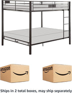 Acme Kaleb Metal Frame Queen Over Queen Bunk Bed with Ladder in Sandy Black