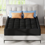 3 Inch Dual Layer Memory Foam Mattress Topper Cal King, 2 Inch Cooling Gel Memory Foam Pad Plus 1 Inch Down Alternative Pillowtop Mattress Pad with Cooling Cover, Soft Comfort Support, Black