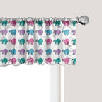 Ambesonne Funny Sloth Window Valance, Colorful Art Repeating Lazy Animal on Plain Backdrop, Curtain Valance for Kitchen Bedroom Decor with Rod Pocket, 42" x 18", Dark Seafoam Pink
