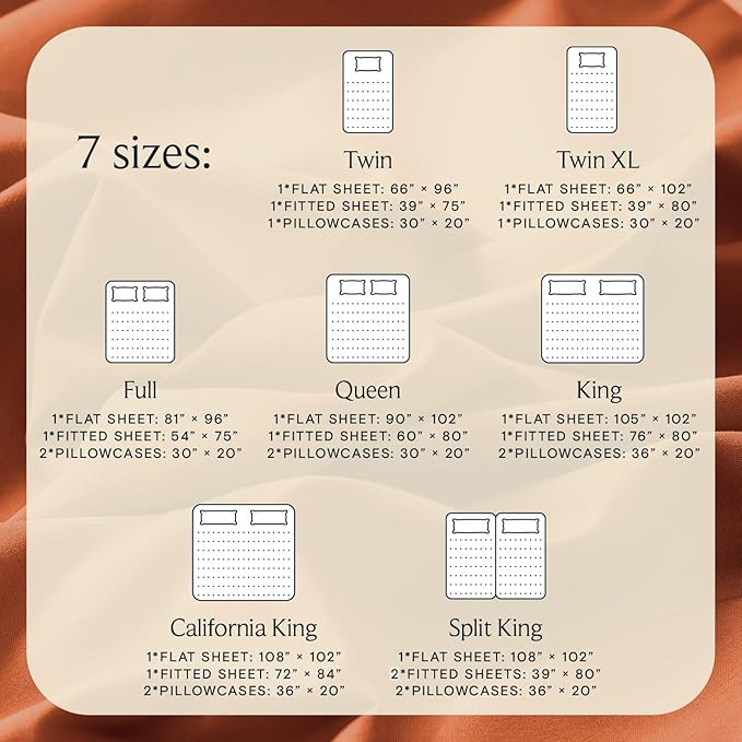 LuxClub 4 PC Queen Sheet Set, Deep Pockets Wrinkle Free Cooling Bed Sheets Hotel Bedding for Women, Men, Kids & Teens, Includes 1 Fitted Sheet, 1 Flat Sheet and 2 Pillowcases - Autumn Orange