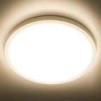 SunRider LED Flush Mount Ceiling Light Fixture, 3000K Warm White, 2400LM, 12 Inch 24W Round Flat Ceiling Lights, 240W Equiv. Panel Lamp, Non-Dimmable