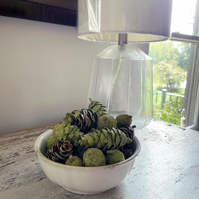 Hillhouse Naturals Balsam Fir & Cedar 8oz Potpourri Green Pine Cones. Fresh Green Notes, snowkissed Balsam fir and Crisp Cedar Waft a Breath of Winter air into Your Home. Made in The USA.