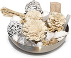 ANDALUCA 20 oz Botanical Crystal Potpourri Bag & Fragrance Vial Included Selenite Crystals, Scented (White Selenite Sandalwood)