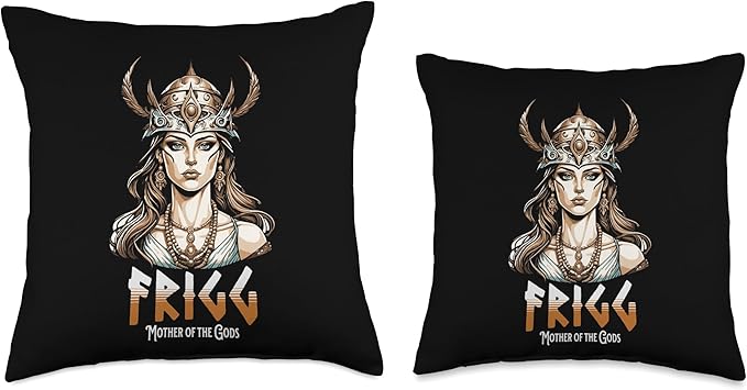 Nordic Vikings Legends Old Norse Mythology Gods Frigg Nordic Scandinavian Legends Old Norse Mythology Gods Throw Pillow, 18x18, Multicolor