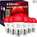 630nm LED Red Sleep Light Bulb Dimmable, Blue Light Blocking Bulb Promoting Melatonin Red Light Bulbs, A15 LED 5W 40W Equivalent Night Light E26 Base 6Pack