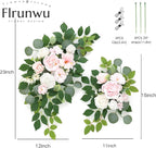 Artificial Flowers Decorations Pack of 2,Centerpieces for Wedding Reception Backdrop Decoration, Floral Decor Wall Home Entryway OutdoorDecorations (Creamy Pink)