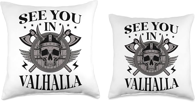 See You In Valhalla Scandinavian Pagan Norse Viking Throw Pillow