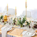 Gold Candle Holders Gold Taper Candle Holder Metal Candle Holder for Wedding, Dinning, Party, Fits 3/4 inch Thick Candle&Led Candles (Set of 3 Pcs)