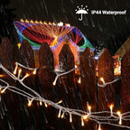 Brizled Color Changing Christmas Lights, 300 LED Christmas String Lights Connectable, 115ft 11 Modes Tree Lights Warm White & Multicolor Clear Wire Xmas Lights Remote for Xmas Party Home