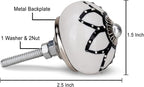 Knobs for Cabinets and Drawers Assorted Black & White Ceramic Cupboard Wardrobe Furniture Knob Door Pull Handles for Dresser Kitchen Wardrobes Boho Home Interior Decor - Pack of 20