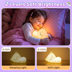 Mubarek Night Light for Kids,16Colors Cat Night Light for Kids Cute Lamp,Dimmable Toddler NightLight for Girls,Soft Silicone Nightlight for Baby Room, Rechargeable Cute Lamp Big Size