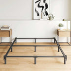 7 Inch Full Metal Bed Frame, Compatible with Most Brand Box Spring Or Mattress, 9-Leg Support Metal Bed Base, Noise-Free, Easy Assembly, Black