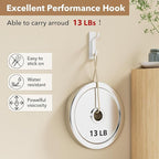 pickpiff Wall Hooks for Coat and Towel: 13LB Adhesive Door Hanger Stick on, White 6 Pack