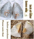 AMOYSTONE Agate Book Ends Shelves Decorative Geode Bookend Large Crystal Bookends Quartz Decor Nature Brown with Rubber Bumpers(1 Pair, 4-6 LBS)
