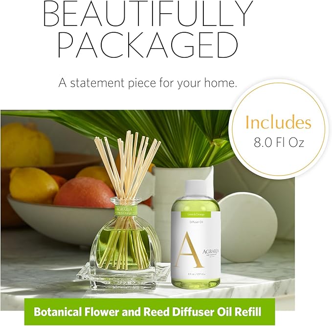AGRARIA Reed Diffuser Refill, Scented Oil Home Fragrance, Reed Oil Diffuser Gift Set for All Occasions