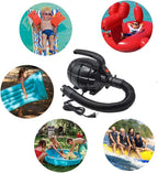 BOMPOW Electric Air Pump for Inflatables, AC (110V), 600W, 20L/min, Black, 4 Detachable Nozzles, Inflator/Deflator, Queen/King Size Air Mattress, Pool Toys, Boat, Raft