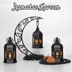 LLQ Ramadan Lanterns (5-12pcs) - Mini Lanterns Decorative Lights - Ramadan Gifts & Table Centerpiece, Eid Mubarak Decorations, Black