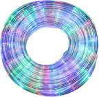 33ft 240 LED Rope Lights, 110V 2 Wire Connectable Waterproof Rope Lights, Indoor Outdoor Multicolor Light Rope for Deck, Patio, Pool, Camping Lighting Decorations (Multi-Colored)