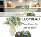 Artificial Rose Flowers 25pcs, Dusty Sea Blue Foam Fake Rose Faux Flower for Wedding Bouquets Bridal Shower Centerpieces Floral Arrangements Home Decorations Party Backdrops Table