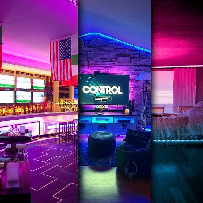 DAYBETTER Led Strip Lights Smart with App Control Remote, 5050 RGB for Bedroom, Music Sync Color Changing for Room Party 200 ft (4 Rolls of 50 ft)