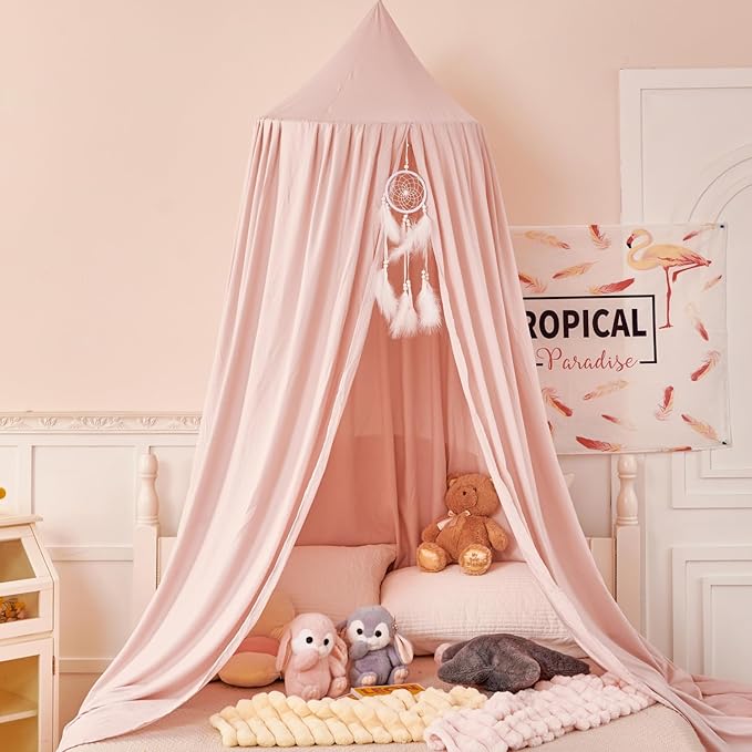 dix-rainbow Princess Decor Canopy for Kids Bed, Soft and Durable Bed Canopy for Girls Room Tent Canopy Dreamy Mosquito Net Bedding, Children Reading Nook Canopies Indoor