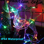 66Ft 200LED Multicolor Christmas Lights Plug in,Connectable Christmas Tree Lights,8 Modes String Lights Indoor Outdoor for Tree Party Bedroom Garden Decor (Clear Wire)