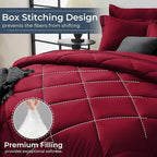 HEVUMYI Red King Comforter Set - 7-Piece All Season Bed in a Bag King, Ultra Soft Bedding Set with Comforter, Flat Sheet, Fitted Sheet, Pillowcases, Pillow Shams