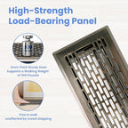 4x12 Inches Heavy Duty Walkable Floor Register - Easy Adjust Air Supply Lever Decorative Floor Vent Covers - Boston Design Vent Covers for Home - Antique Brass