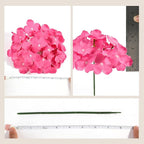 Auihiay 64pcs Hydrangea Artificial Flowers, Rose Red Artificial Hydrangea Flowers, Silk Hydrangea Heads with Stems for Garden, Home Party Baby Shower DIY Wedding Centerpiece (Rose Red)