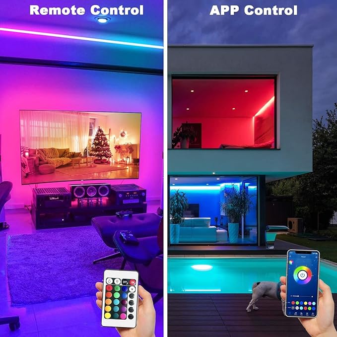 dalattin Led Lights for Bedroom 400ft, Smart Led Strip Lights with App Control Remote, RGB LED Light Strips, 24V Led Strip Lights for Room and Holiday Decoration(4 Rolls of 100ft)